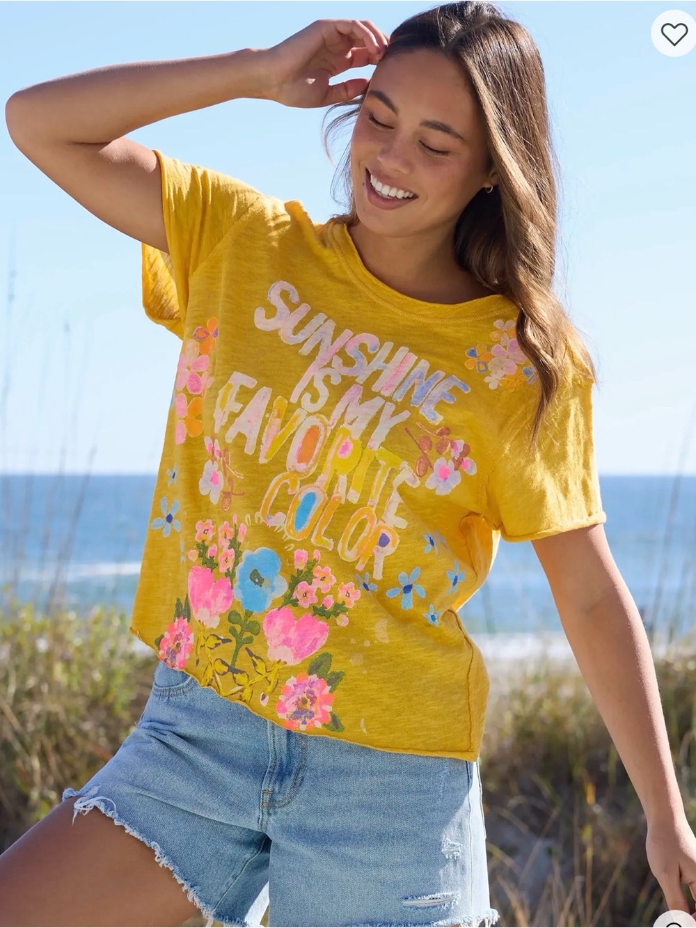 NATURAL LIFE Yellow Floral 'Sunshine Is My Favorite Color' Tee
